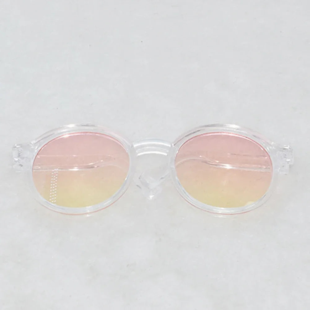 Labubu 6.5cm Transparent Plastic Glasses for 1/8 1/6 1/3 1/4 BJD for Labubu MSD SD Plush for EXO Doll Sunglasses